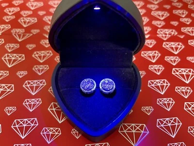 2ct Earrings White Gold Diamond Test Pass Lab-Created VVS1/D/Excellent - Image 1 of 4