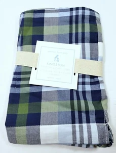 Pottery Barn Kids KINGSTON Sabrina Basket Liner Plaid Medium Blue Green NEW - Picture 1 of 2