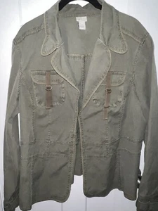 Womens Army Green Venezia Blazer Jacket Size 14/16 Fall jacket - Picture 1 of 5