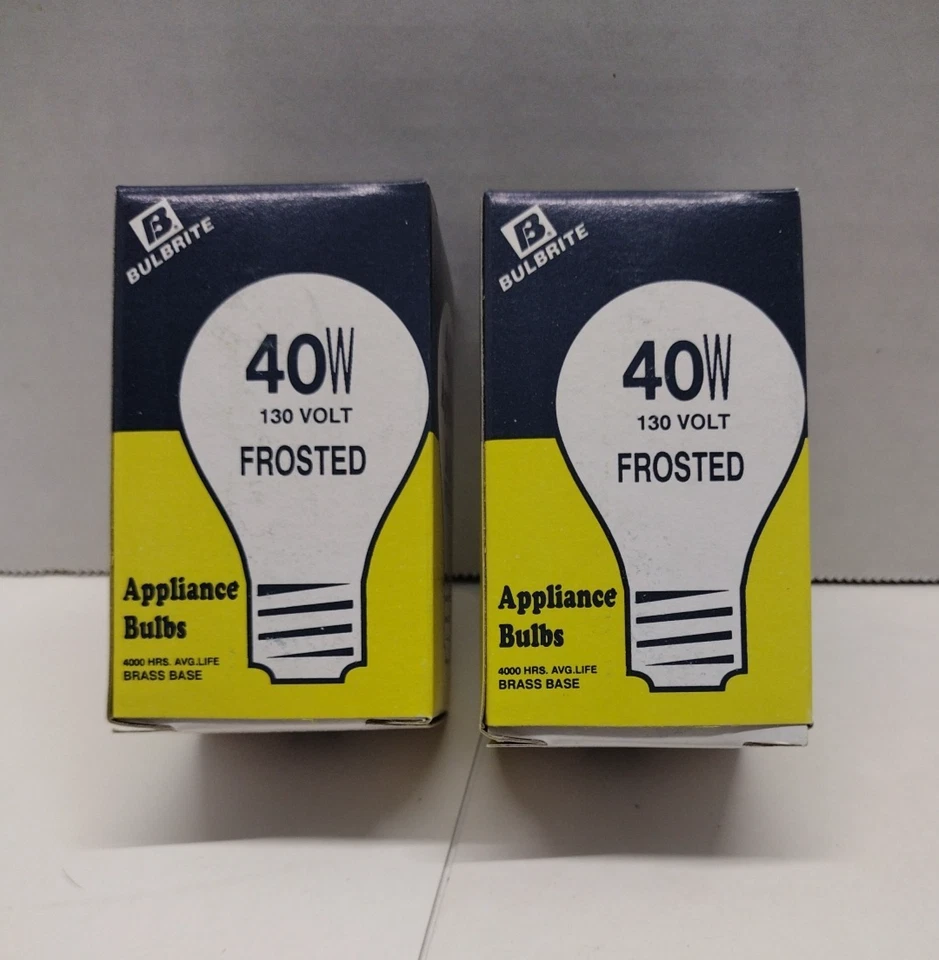 2 pack,  A15 Dimmable Appliance Light Bulb - 40W - 120V Bulbrite 104040 - Image 1 of 4