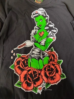 Camisa de enfermera Too Fast Brand 2009 - Bride Of Frankenstein - Punk - 2Xl - Negra Foto 1 de 4
