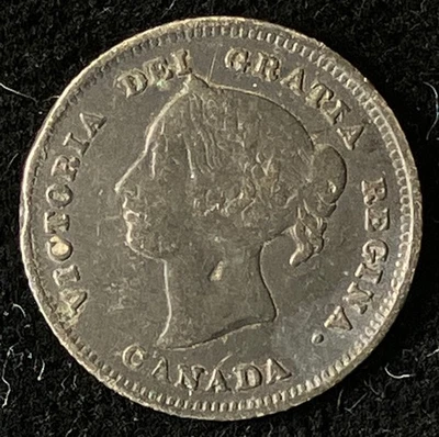 1880-H Canada Silver 5 Cents, Queen Victoria, Dark Toning - Image 1 of 2