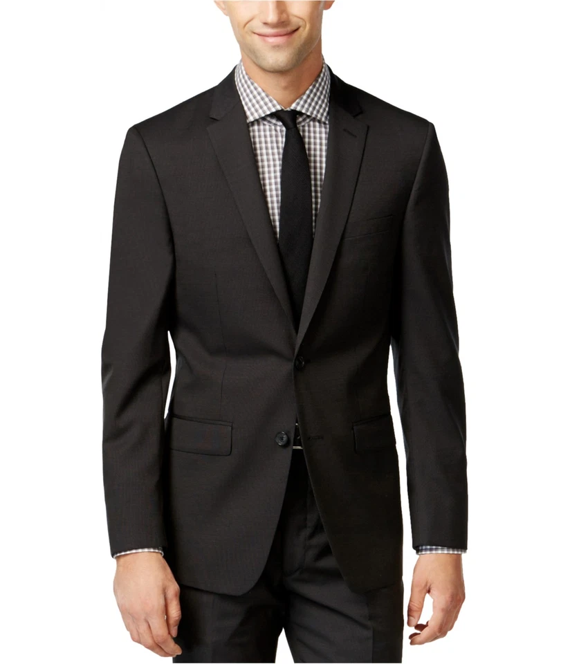 Chaqueta Blazer DKNY Para Hombres Punto Pin Dos Botones, Negra, 42 Corta Foto 1 de 1