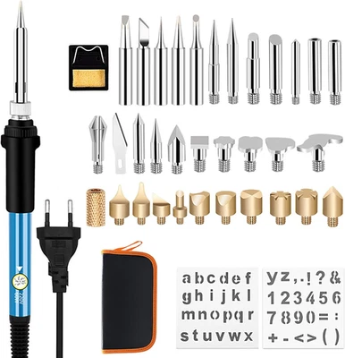 Kit Pirografia Legno 36 Pezzi,60W Portatile Kit Saldatore Weskimed,Temperatura R - Immagine 1 di 4
