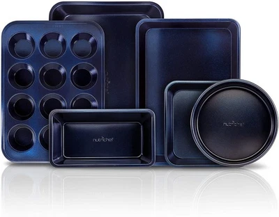 Assadeiras antiaderentes para forno de cozinha NutriChef, conjunto com 6 peças, preto - Imagem 1 de 4