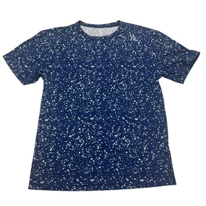 Rhoback Shirt Mens Small Blue White Dotted Performance Athletic Stretch Tee - Picture 1 of 8