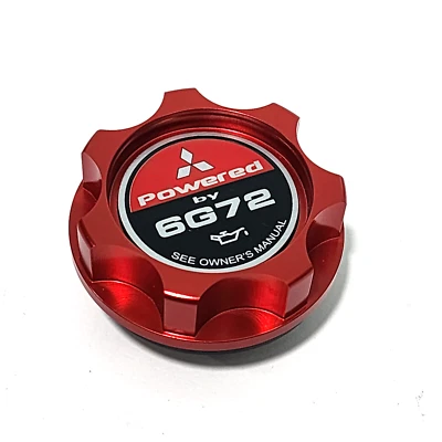 NEW RED ENGINE BILLET OIL FILLER CAP FOR MITSUBISHI 3000GT 6G72 V6 TWIN TURBO - Image 1 of 4