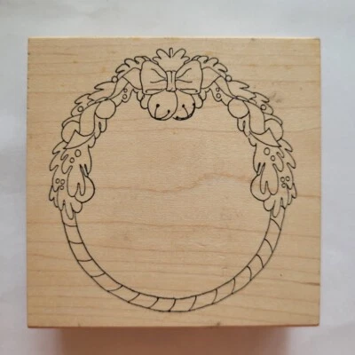 Sello de goma montado en corona de Navidad 1999 impresiones artísticas P-1821 Foto 1 de 4