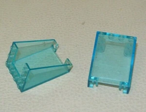LEGO : 2x Vitre Pare-brise 3 x 4 x 4 - Réf 4872 trans bleu - Set 6389 6571 6385 - Imagen 1 de 1