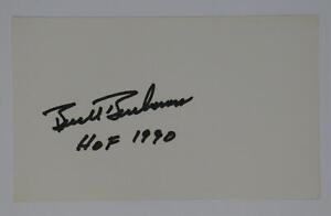 Buck Buchanan Signed 3x5 Index Card Kansas City Chiefs Autographed HOF
