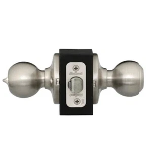 Perilla de puerta de entrada con llave de níquel satinado Kwikset Polo - Imagen 1 de 3