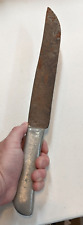 Antique Hand Made 17" Long Metal Knife Hunting Halloween Prop Decor Horror Rare