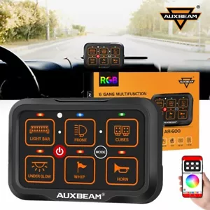 Panel de interruptor AUXBEAM AR-600 6 velocidades RGB palanca pulsada momentánea para Ford 05-07 - Imagen 1 de 12