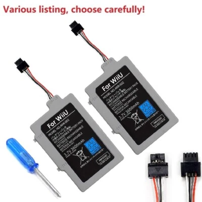 Replacement Battery for Nintendo Wii U Gamepad Extended 3600mAh 3.7V+Screwdriver - Image 1 of 4