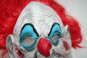 VTG HALLOWEEN CLOWN MASK KILLER RED HAIR SCARY SEWER DWELLER IT STEPHEN KING HTF - Picture 1 of 16