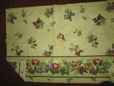 TUSCAN OLD WORLD CHIANTI GRAPES PEARS GOLD GREEN OBLONG FABRIC TABLECLOTH 60X82