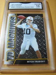 MITCH TRUBISKY BEARS 2017 LEAF DRAFT TD MÁQUINAS GOLD ROOKIE RC # TD13 GRADO 10 - Imagen 1 de 1