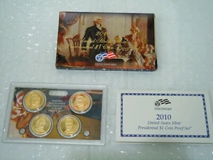 2010 S 4 PRESIDENTS PROOF DOLLAR COINS SET With BOX/COA AS RECEIVED FROM US MINT - Picture 1 of 2