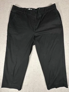 Kim Rogers Womens Black Capri Pants Size 12P Mid Rise Straight Leg Slash Pockets - Picture 1 of 12