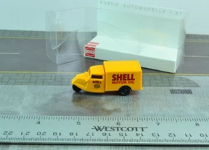 Busch 40641 Tempo Dreirad 1956 Truck SHELL Yellow HO 1:87 Scale - Picture 1 of 2