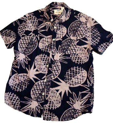 Camisa Urban Pipeline Para Hombre Grande Azul Todo Sobre Piña Manga Corta Abotonada Foto 1 de 4