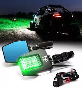 Xprite For Polaris RZR 1.75"-2" Roll Cage UTV Rear View Side Mirrors w/LED Light - Bild 1 von 9