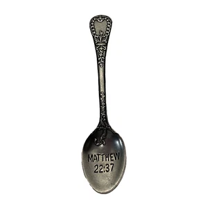 VINTAGE ANTIQUE Mary Martha Collectible Spoon Matthew 22:37 - Picture 1 of 5