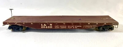 L&N 26460 Flat Bed HO Scale Wood Matel Freight Car Built Kit Vintage - Image 1 of 4