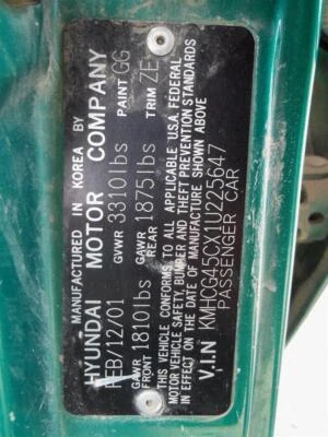 Used Front Right Door Window Regulator Front fits: 2001 Hyundai Accent Sdn manua Foto 1 de 4