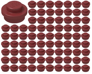 ☀️Lego 1x1 Dark Red Round Plates x100 Dots Stud Part Piece Bulk lot Legos #4073 - Picture 1 of 2