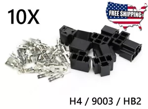 10pc H4 HB2 9003 HID LED Plug Socket Male Connector Adaptor clip w/terminal pins - Picture 1 of 13