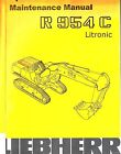 Liebherr R954c Litronic  Excavator Operation And Maintenance  Manual "New"