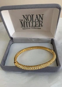 Nolan Miller Glamour Collection Perfect Pave Bangle bracelet rhinestones Mint - Picture 1 of 12