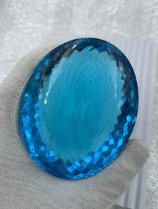 1034 Karat Schweizer Blautopas Stein, tolle Qualität ovale Form großer Topas Edelstein - Bild 1 von 6