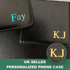 PERSONALISED Wallet PHONE CASE Initials COVER For Samsung A3 A5 A6 A7 A8 A9 A14 - Picture 1 of 11