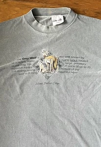 Vintage 90s Gray Wolf Dallas Alice Brand  Tee Single Stitch Xl Made On Earth - Picture 1 of 7