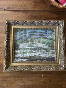 Claude Monet The Japanese Footbridge Water Lily Giverny Framed Textured Print - Picture 1 of 7