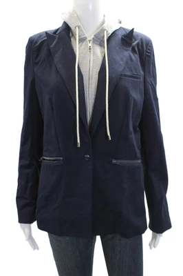 Chaqueta Central Park West para mujer con bolsillo con cremallera imitación detalle en capas azul talla M Foto 1 de 4