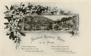 RPPC Birthday Floral Poem Wildt & Kray c1910 Postcard (A22) - Picture 1 of 2
