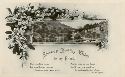 RPPC Birthday Floral Poem Wildt & Kray c1910 Postcard (A22) - Image 1 of 2