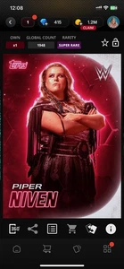 Topps Slam WWE *Digital* 2025 Neon Radiant Red Base - Piper Niven 1948cc - Picture 1 of 1