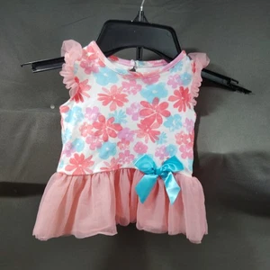 Baby Starters Dress Size : 6 Months Floral Print With Bow - Picture 1 of 9