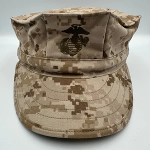 USMC Marine Corps MARPAT Desert Camouflage Garrison Cover Hat Cap Large - Picture 1 of 9