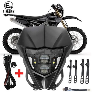 For Yamaha / Honda CRF LED Headlight+ Headlight Wiring Harness Handlebar Switch - Picture 1 of 15