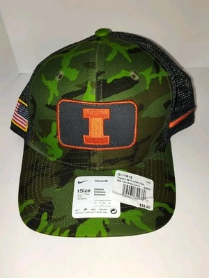 Nike Men's Illinois Fighting Illini Camo Military Classic99 Trucker Hat New - Image 1 of 4