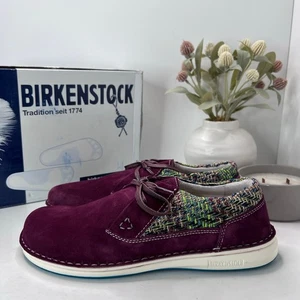 Birkenstocks Memphis Suede/Textile Shoes Burgundy Men 11 EU 44 NWB Comfort Shoe - Picture 1 of 9