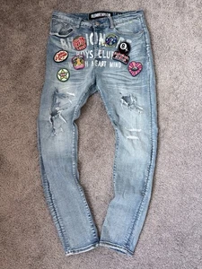 BILLIONAIRE BOYS CLUB CORTE INTELIGENTE CLUBBB BOOSTER JEANS DESGASTADOS TALLA 34x32 - Imagen 1 de 10
