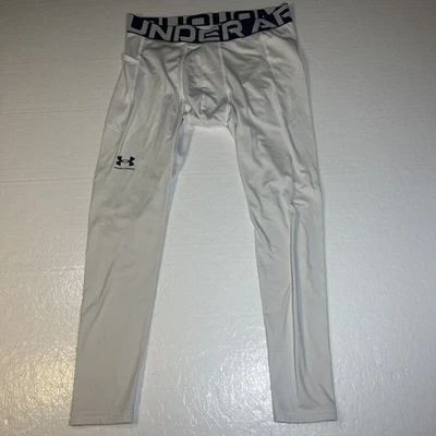 Under Armour Men's HeatGear Leggings XL White Ergonomic Design Moisture Wicking - Image 1 of 4