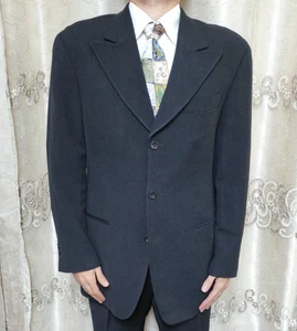 1970s vintage handtailored bespoke classic wool blend 3 button brown suit 42R - Picture 1 of 15