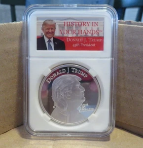 Donald Trump 1oz. Silber Geschichte in Ihren Händen 45. Pres. Weißes Haus - Bild 1 von 3